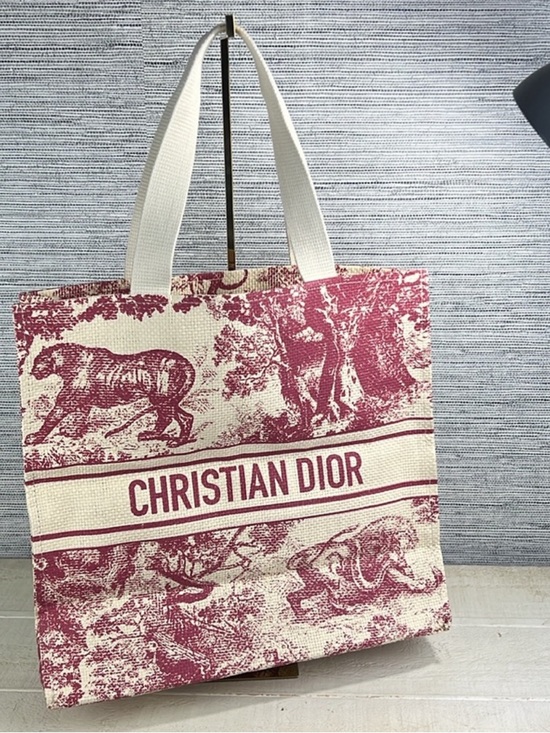 Dior Handbags - Dior Toile de Jouy Red and Cream Christian Dior Tote